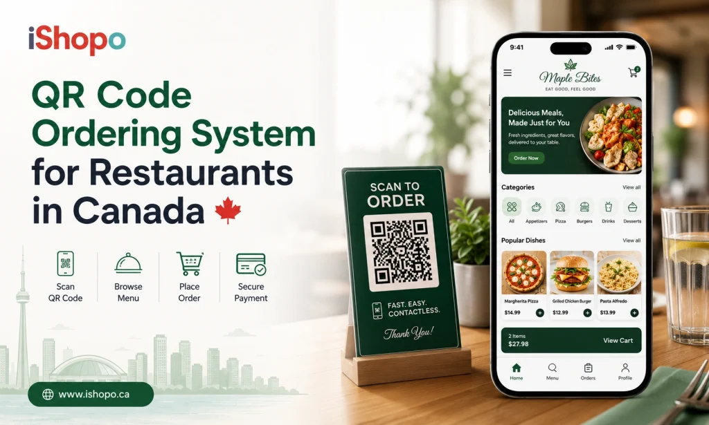 QR Code Ordering System for Restaurants in Canada - iShopo
